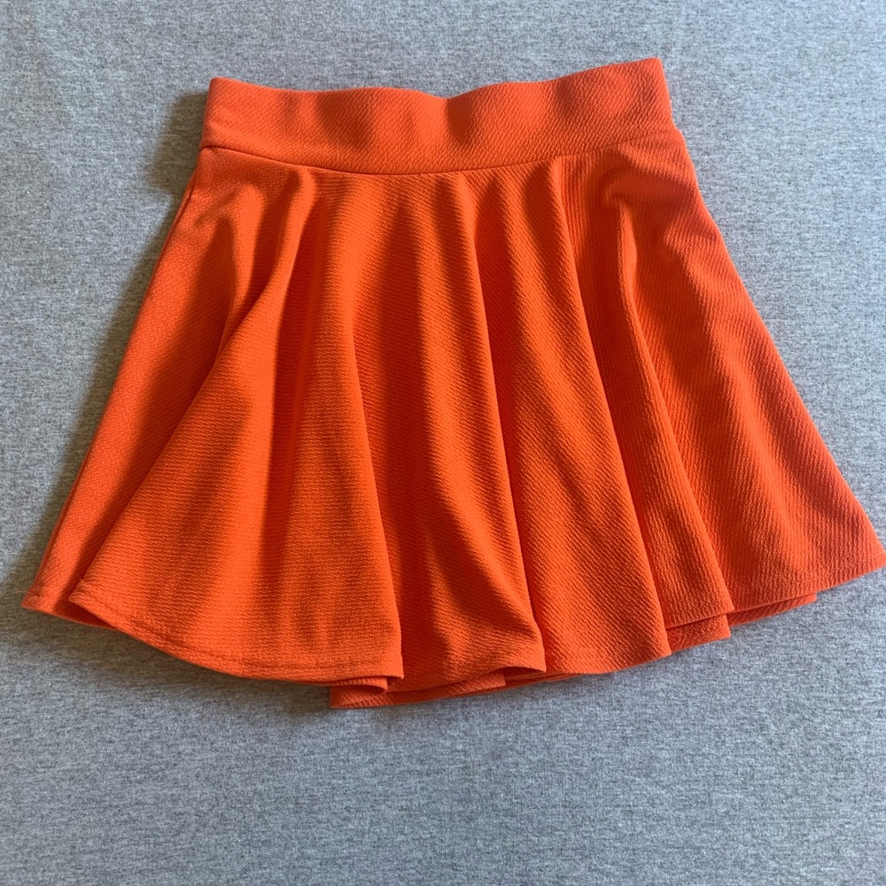 Orange Circle Skater Skirt